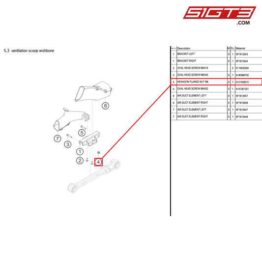 HEXAGON FLANGE NUT M6 - N  01508210 [PORSCHE 992.1 GT3 Cup]