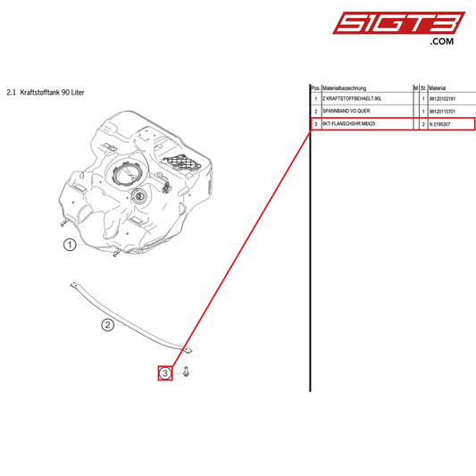 SCREW M8X25 - N 0195307 [PORSCHE Cayman 981 GT4 Clubsport]