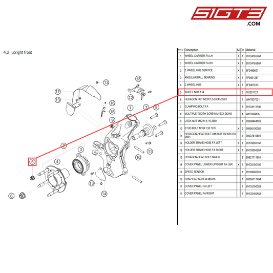 WHEEL NUT A14 - N  0201121 [PORSCHE 718 Cayman GT4 Clubsport]