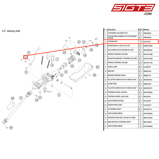 LOCKING NUT - N  0211941 [PORSCHE 992.1 GT3 R]