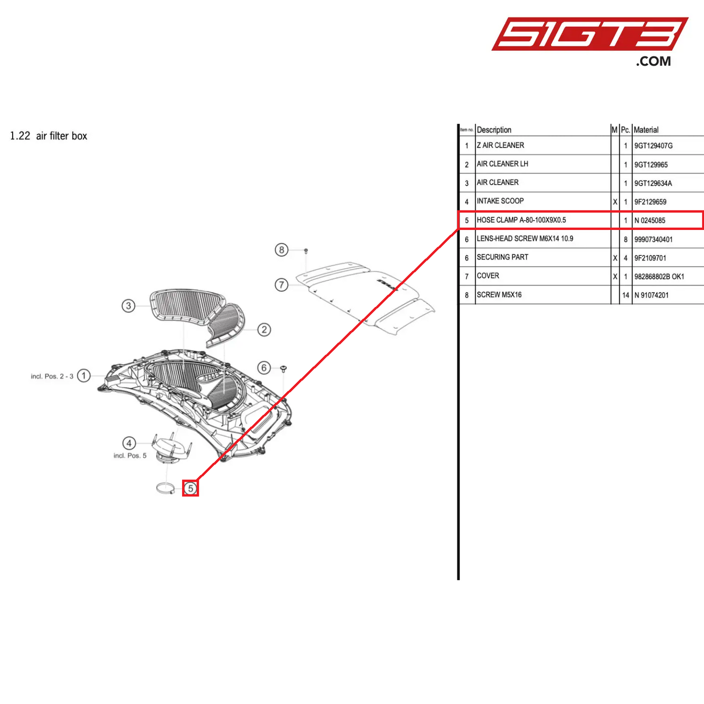 HOSE CLAMP A-80-100X9X0.5 - N  0245085 [PORSCHE 718 Cayman GT4 RS Clubsport]