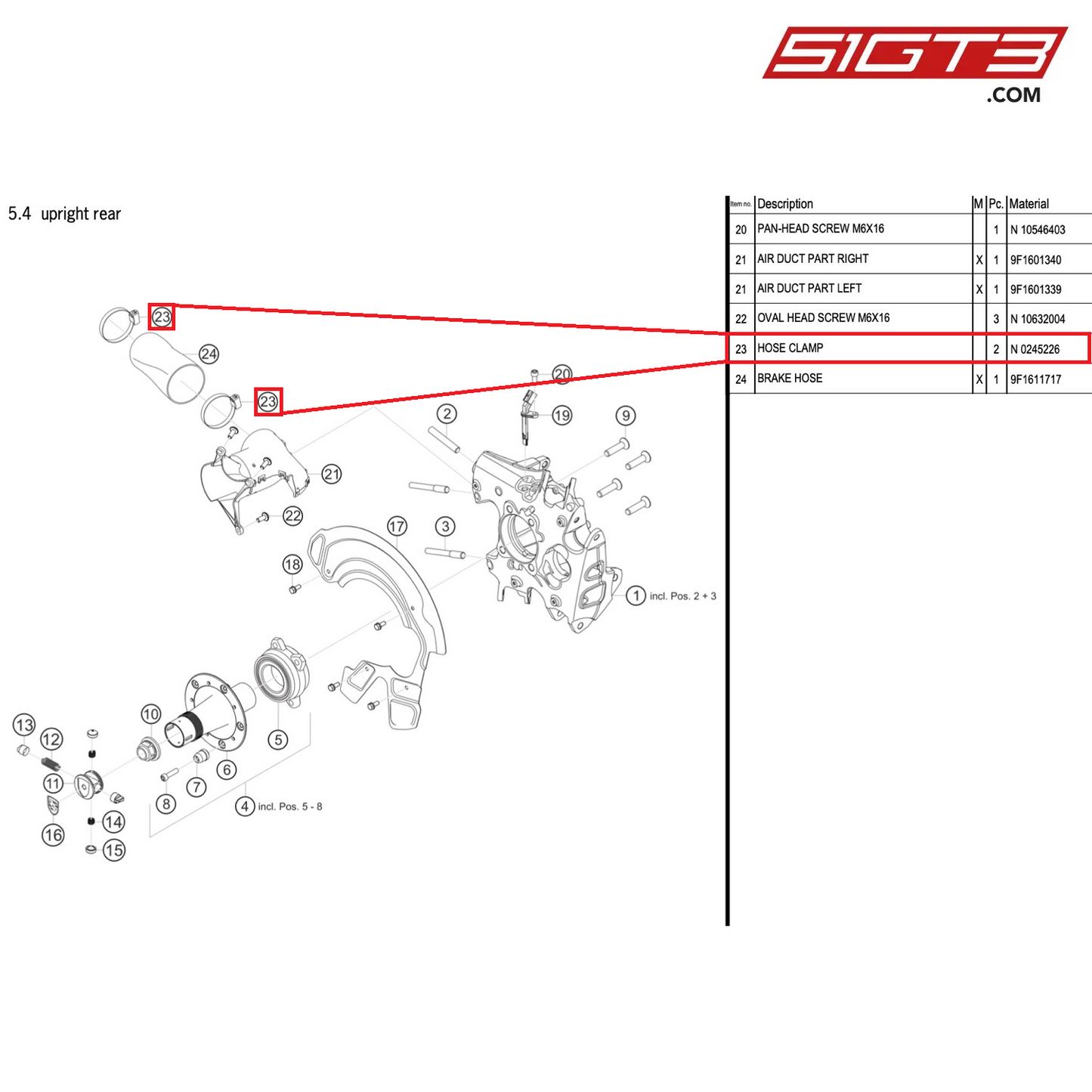 HOSE CLAMP - N  0245226 [PORSCHE 911 GT3 Cup Type 992]