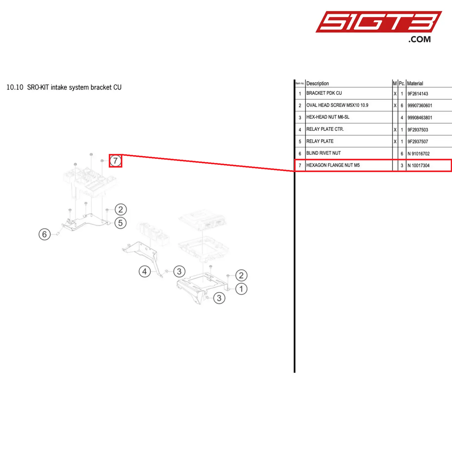 HEXAGON FLANGE NUT M5 - N  10017304 [PORSCHE 718 Cayman GT4 Clubsport]