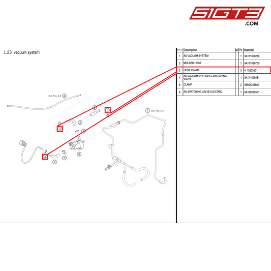 HOSE CLAMP - N  10203501 [PORSCHE 911 GT2 RS Clubsport]