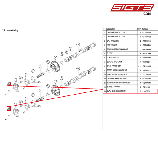 OVAL HEAD SCREW M6X12 - N  10335206 [PORSCHE 992.1 GT3 Cup]