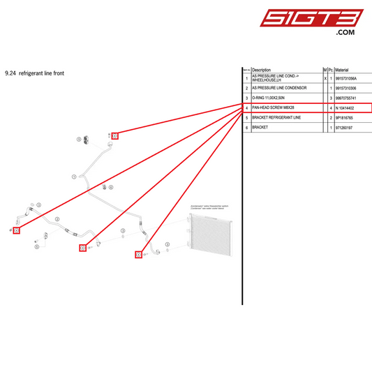 PAN-HEAD SCREW M8X28 - N  10414402 [PORSCHE 911 GT2 RS Clubsport]