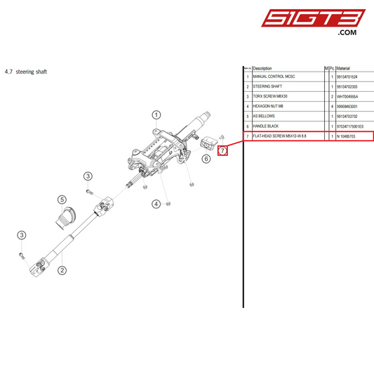 FLAT-HEAD SCREW M5X12-W 8.8 - N  10485703 [PORSCHE 718 Cayman GT4 Clubsport]