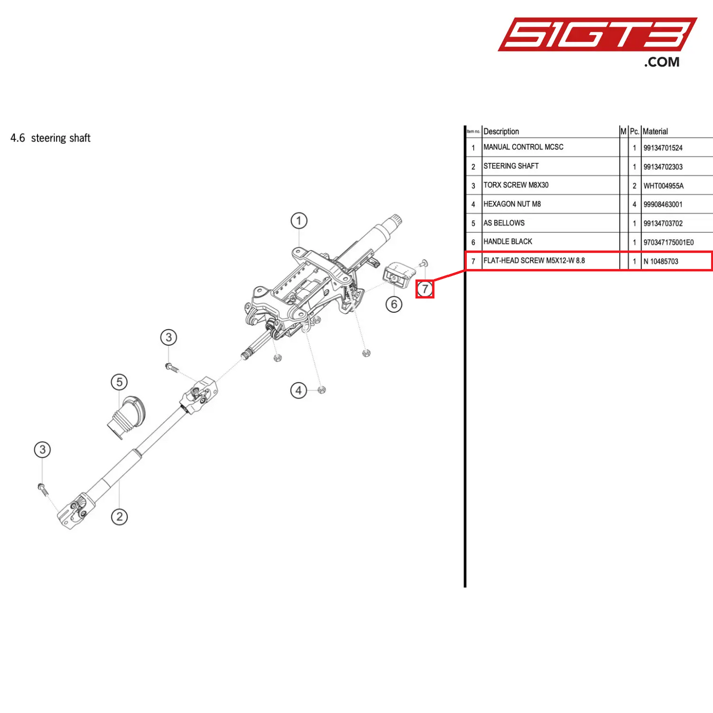 FLAT-HEAD SCREW M5X12-W 8.8 - N  10485703 [PORSCHE 718 Cayman GT4 RS Clubsport]