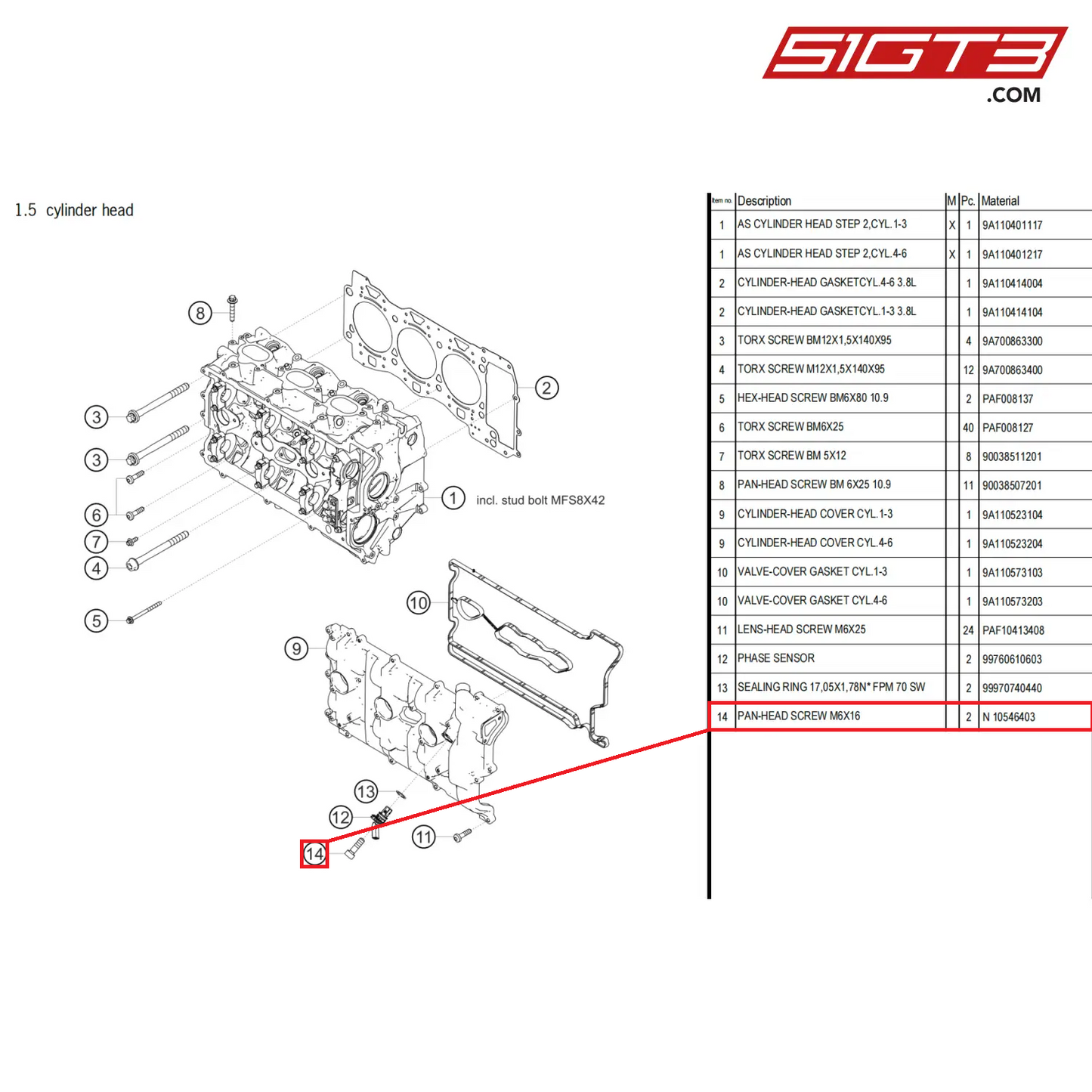 PAN-HEAD SCREW M6X16 - N  10546403 [PORSCHE 718 Cayman GT4 Clubsport]