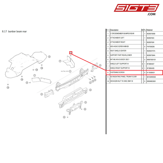 FASTENING SCREW - N  10569501 [PORSCHE 718 Cayman GT4 Clubsport]