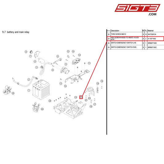 HEX SCREW M 8X25-TO V60572 10.9 SV ATR * - N  10571902 [PORSCHE 992.1 GT3 R]