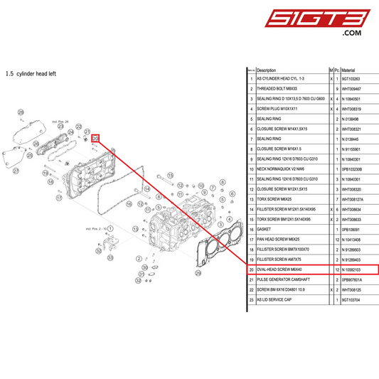 OVAL-HEAD SCREW M6X40 - N  10582103 [PORSCHE 992.1 GT3 Cup]