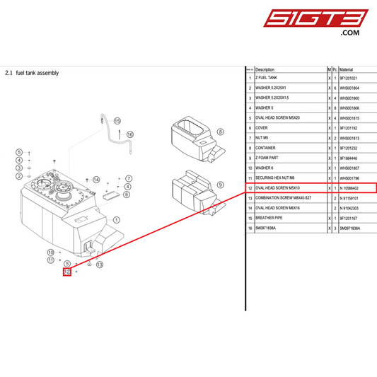 OVAL HEAD SCREW M5X10 - N  10586402 [PORSCHE 992.1 GT3 Cup]