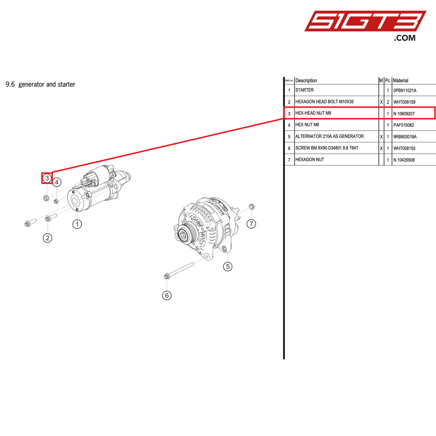 HEX-HEAD NUT M8 - N  10609207 [PORSCHE 992.1 GT3 R]