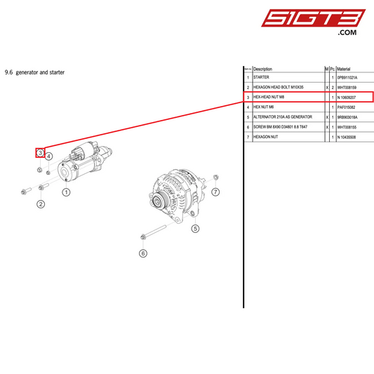 HEX-HEAD NUT M8 - N  10609207 [PORSCHE 992.1 GT3 R]