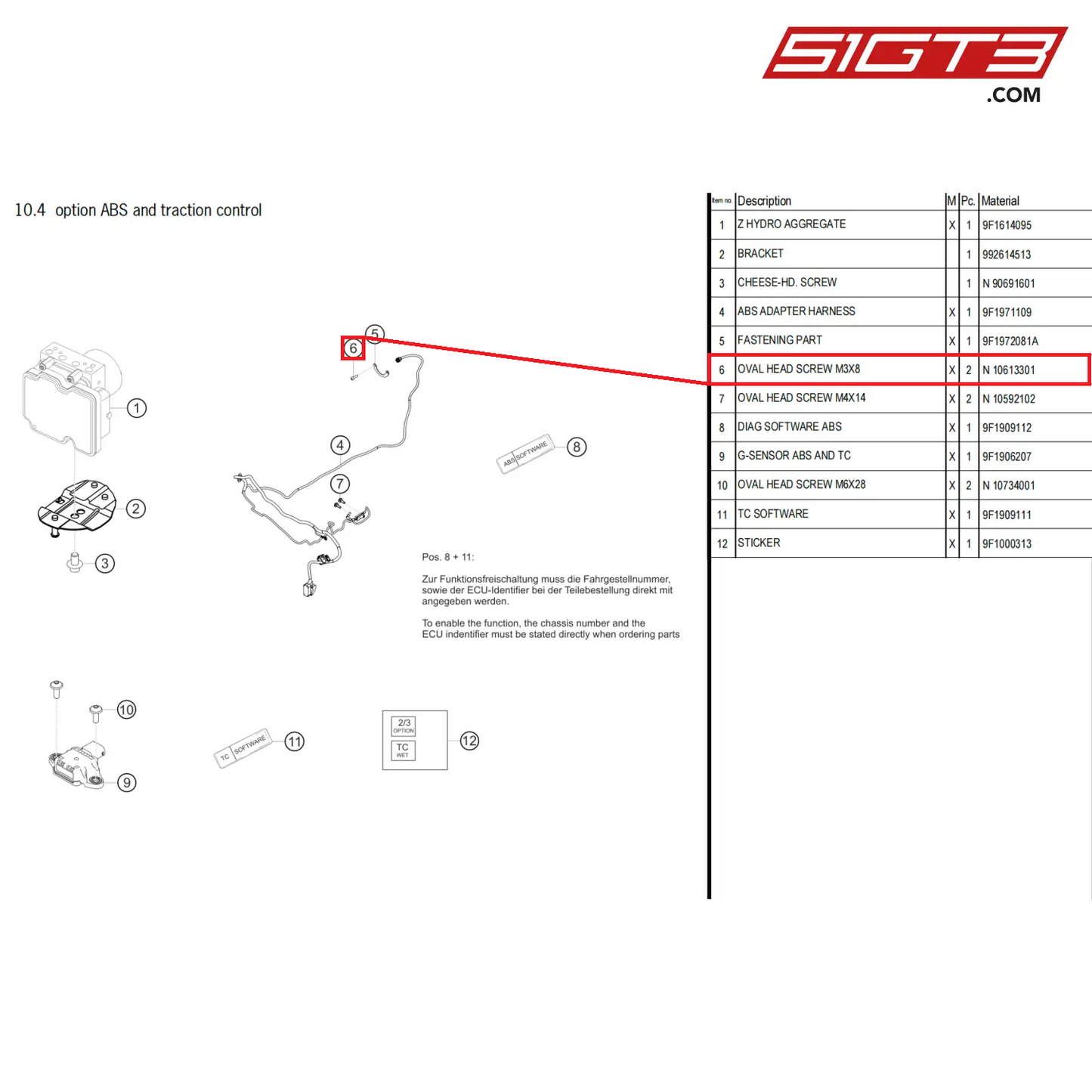 OVAL HEAD SCREW M3X8 - N  10613301 [PORSCHE 911 GT3 Cup Type 992]