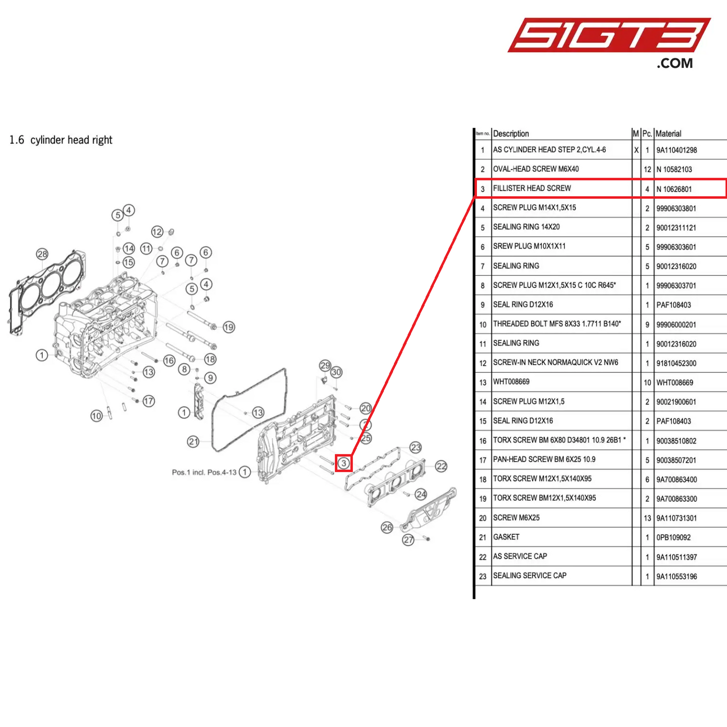 SCREW PLUG M14X1,5X15 - 99906303801 [PORSCHE 991.1 GT3 Cup (2017)]