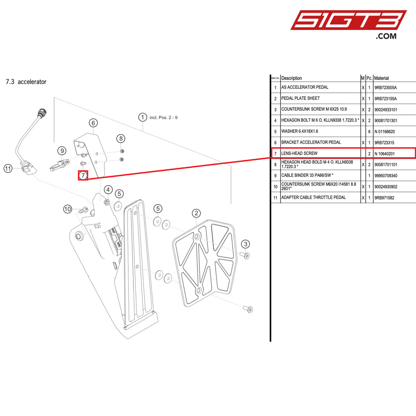 LENS-HEAD SCREW - N  10640201 [PORSCHE 992.1 GT3 R]