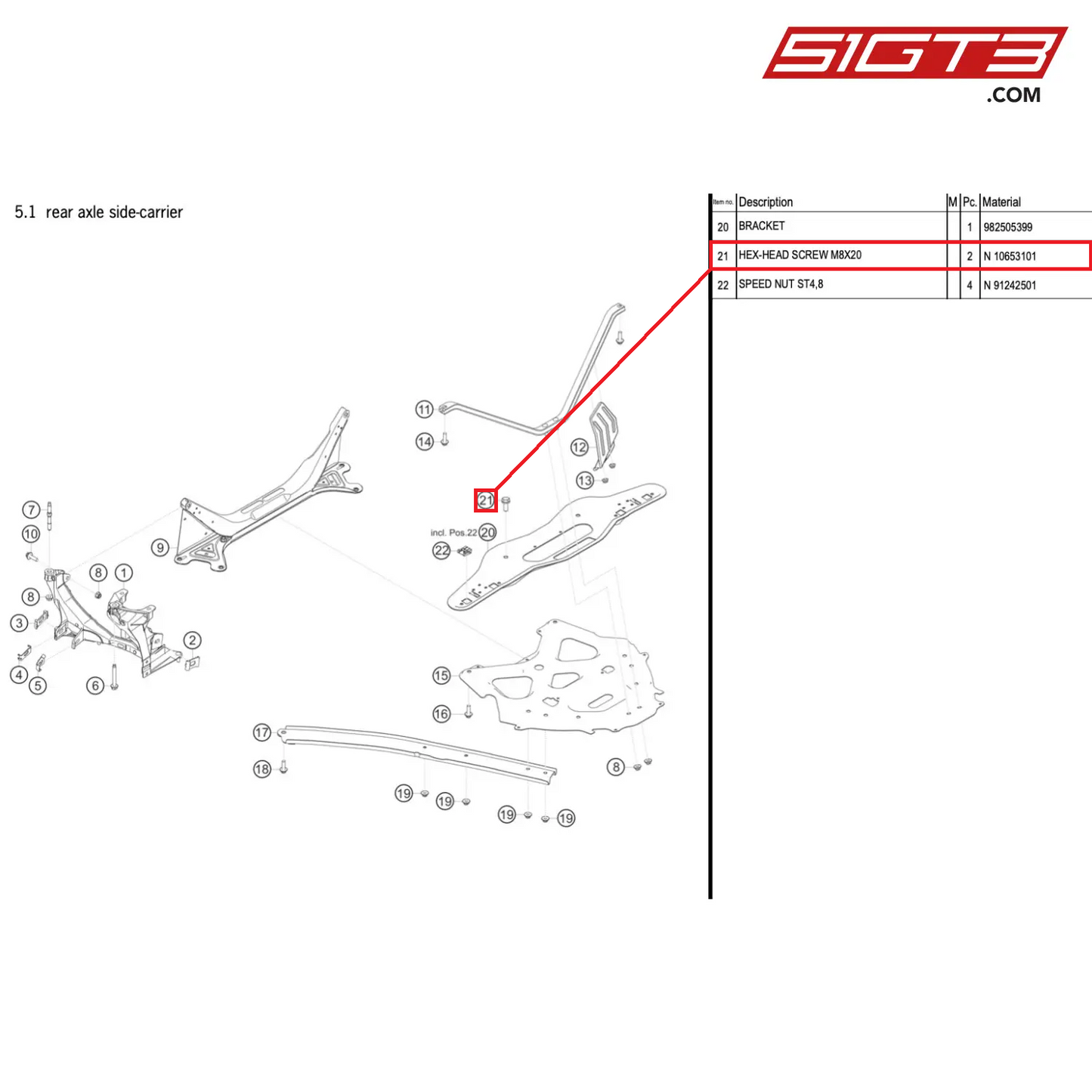 HEX-HEAD SCREW M8X20 - N  10653101 [PORSCHE 718 Cayman GT4 RS Clubsport]