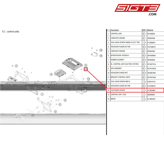 FASTENING SCREW - N  10653801 [PORSCHE 992.1 GT3 Cup]