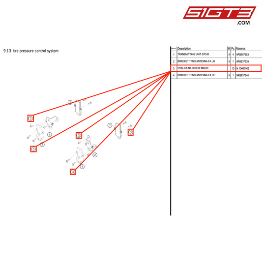 OVAL HEAD SCREW M6X20 - N  10661002 [PORSCHE 992.1 GT3 R]