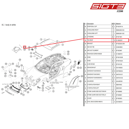 TIE-WRAP - N  10662201 [PORSCHE 992.1 GT3 Cup]