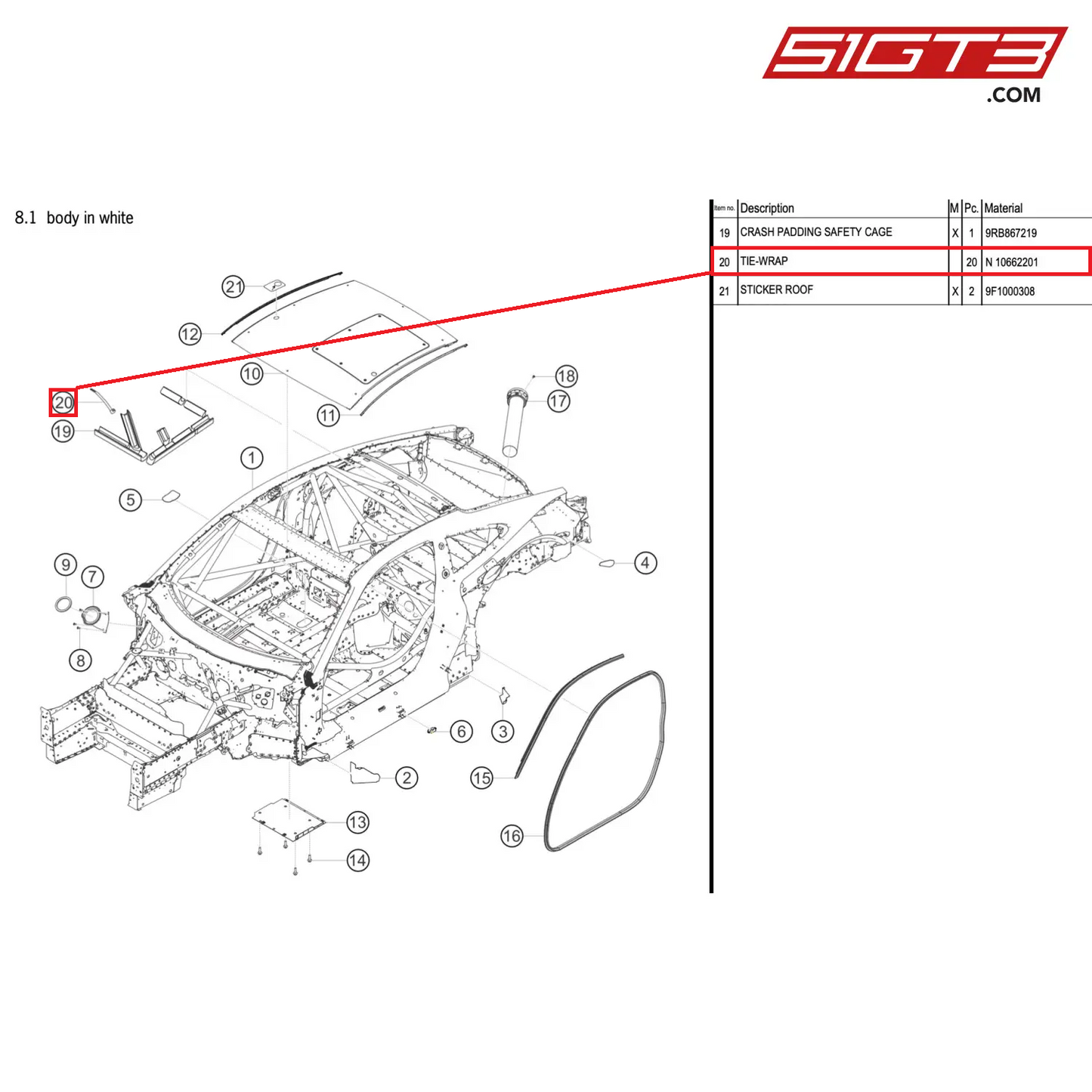 TIE-WRAP - N  10662201 [PORSCHE 992.1 GT3 R]