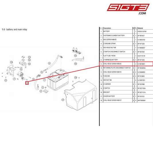 OVAL HEAD SCREW M5X25 - N  10676801 [PORSCHE 992.1 GT3 Cup]