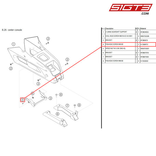 PAN-HEAD SCREW M5X20 - N  10684701 [PORSCHE 718 Cayman GT4 Clubsport]