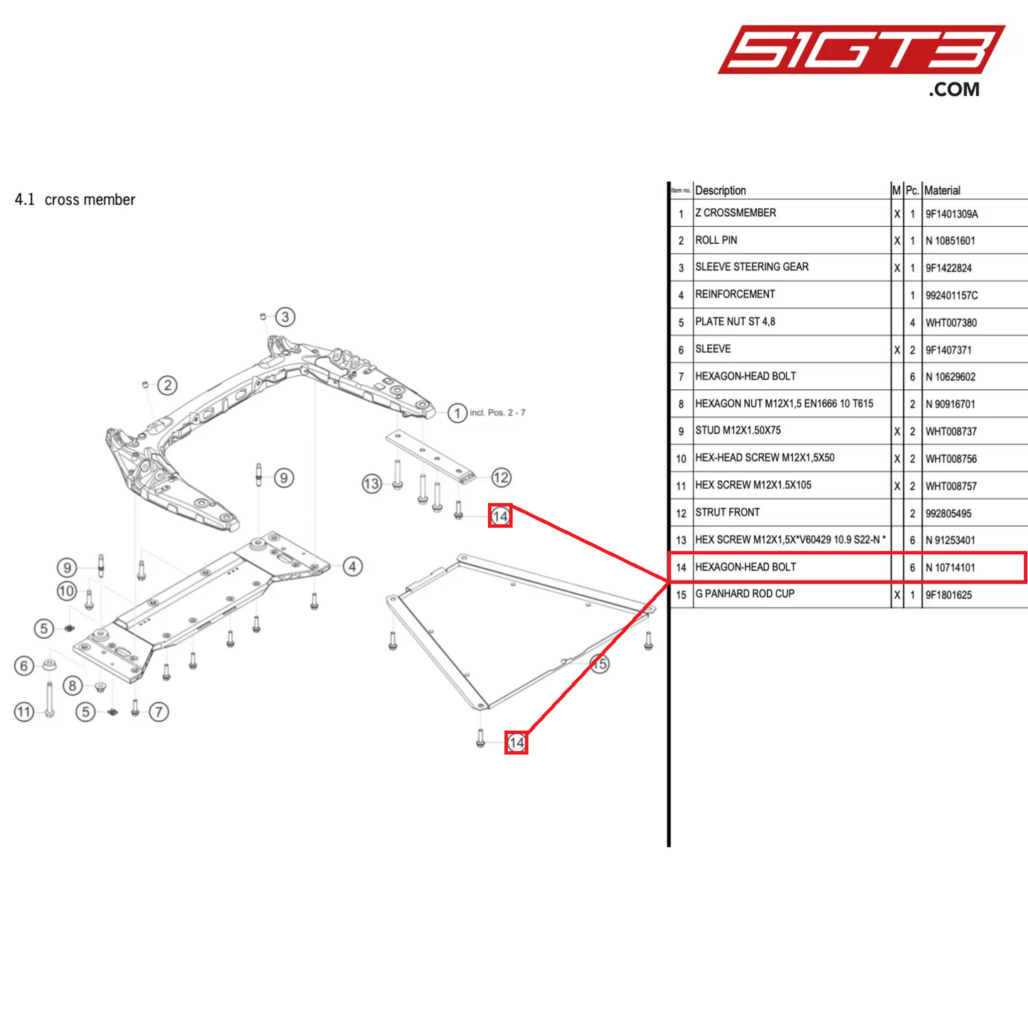 HEXAGON-HEAD BOLT - N  10714101 [PORSCHE 911 GT3 Cup Type 992]