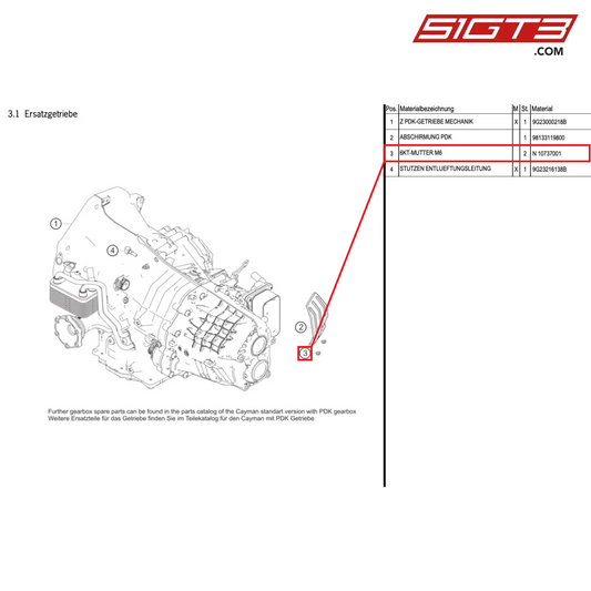 HEXAGON NUT M6 - N 10737001 [PORSCHE Cayman 981 GT4 Clubsport]