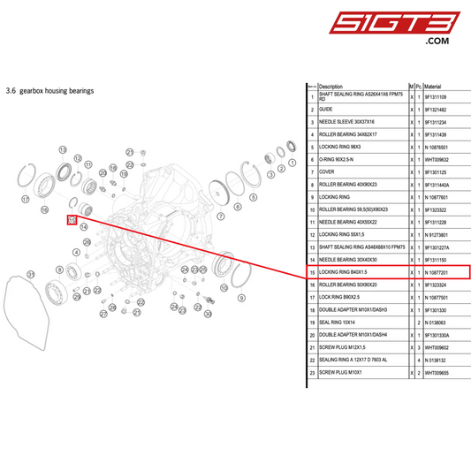 LOCKING RING B40X1.5 - N  10877201 [PORSCHE 992.1 GT3 Cup]