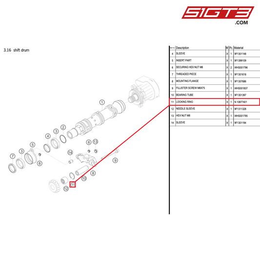 LOCKING RING - N  10877401 [PORSCHE 992.1 GT3 Cup]