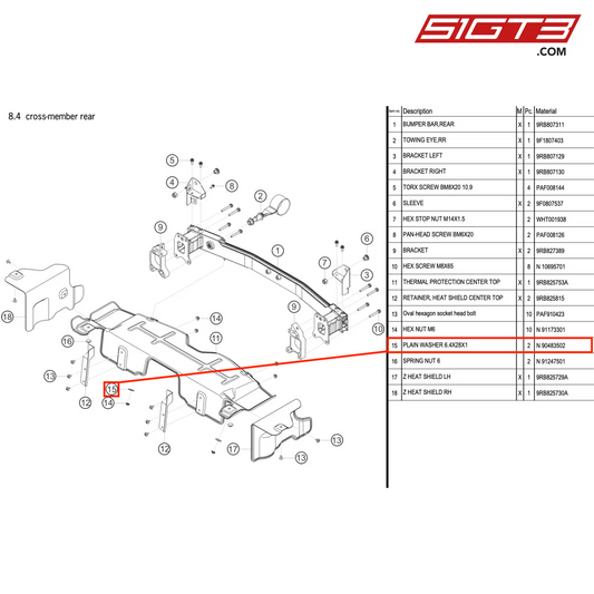 PLAIN WASHER 6.4X28X1 - N  90483502 [PORSCHE 992.1 GT3 R]