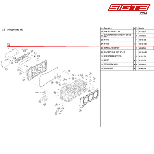 COMBINATION SCREW - N  90523802 [PORSCHE 992.1 GT3 Cup]