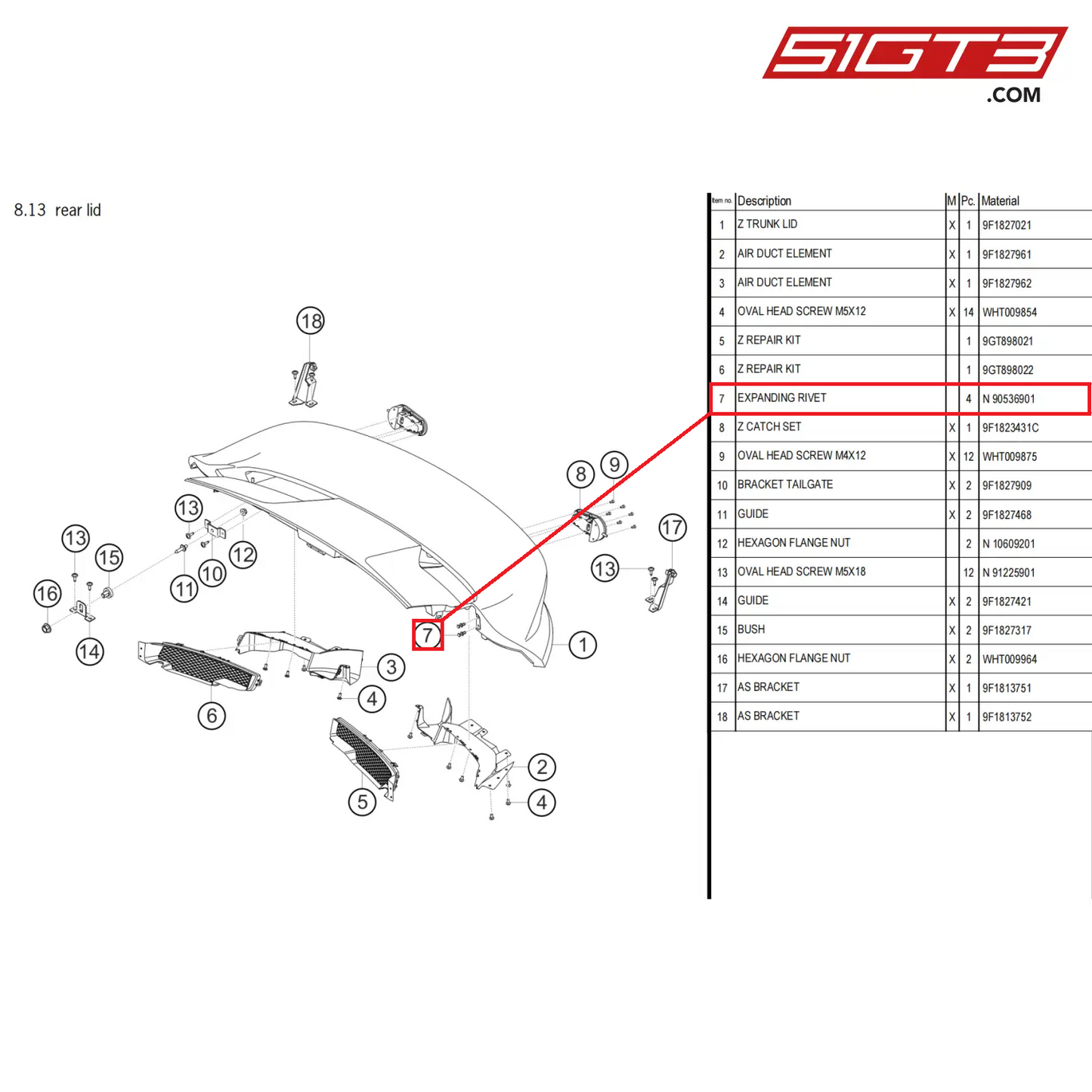 EXPANDING RIVET - N  90536901 [PORSCHE 992.1 GT3 Cup]