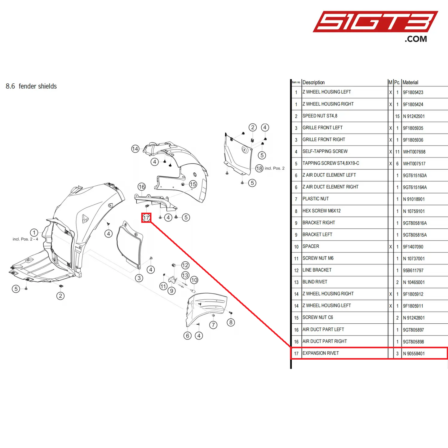 EXPANSION RIVET - N  90558401 [PORSCHE 911 GT3 Cup Type 992]