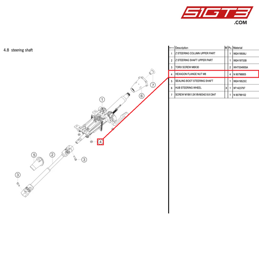 HEXAGON FLANGE NUT M8 - N  90798805 [PORSCHE 992.1 GT3 Cup]