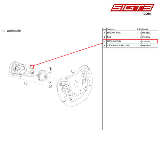 SCREW M18X1.5X26 - N  91020701 [PORSCHE 718 Cayman GT4 RS Clubsport]