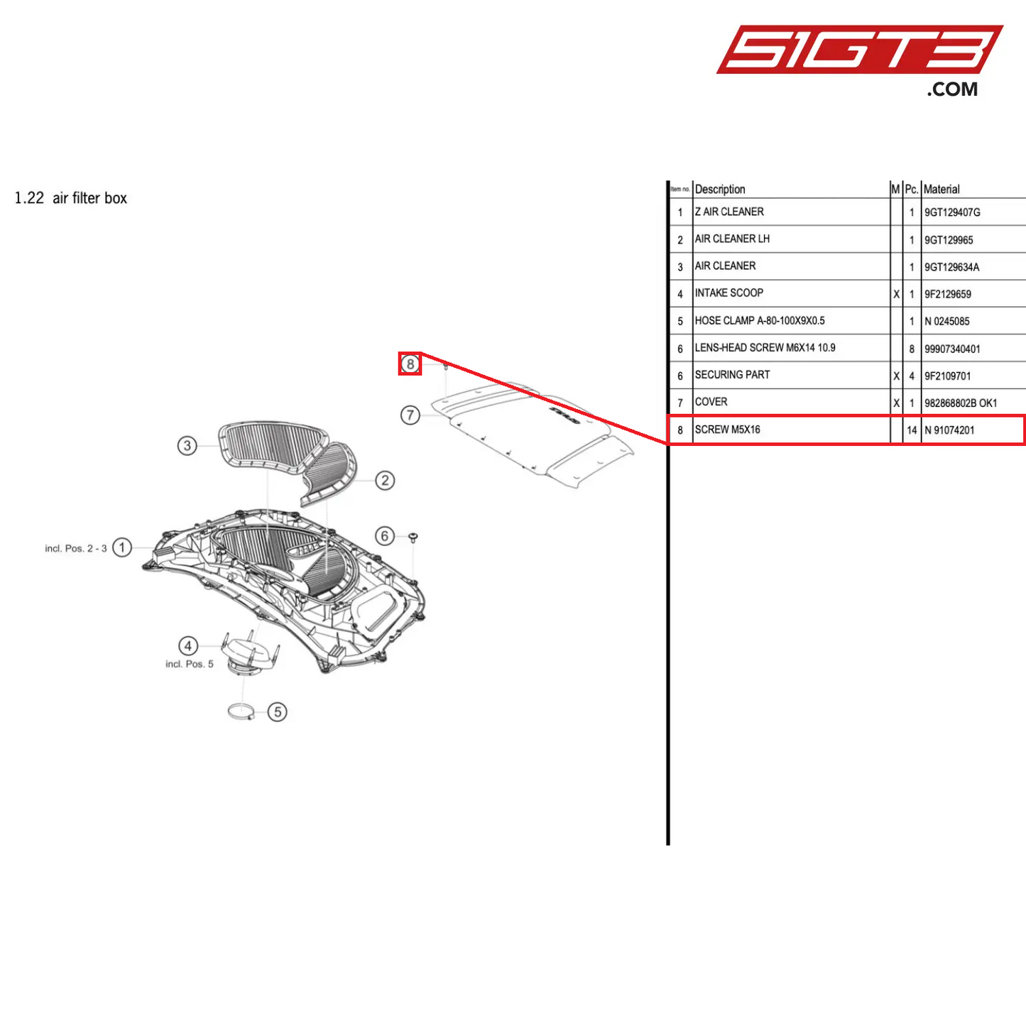 SCREW M5X16 - N  91074201 [PORSCHE 718 Cayman GT4 RS Clubsport]