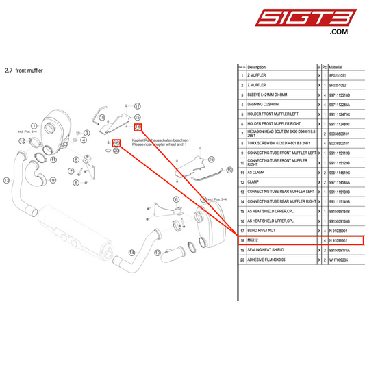 M6X12 - N 91096601 [PORSCHE 991.1 GT3 Cup (2017)]