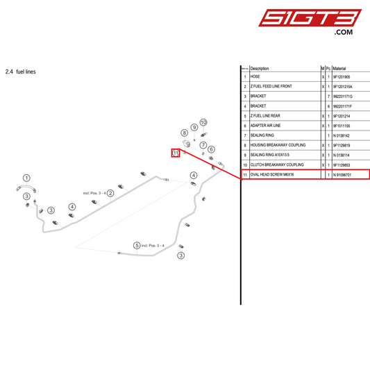 OVAL HEAD SCREW M6X16 - N  91096701 [PORSCHE 992.1 GT3 Cup]