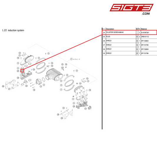 FILLISTER SCREW M6X45 - N  91097301 [PORSCHE 992.1 GT3 Cup]