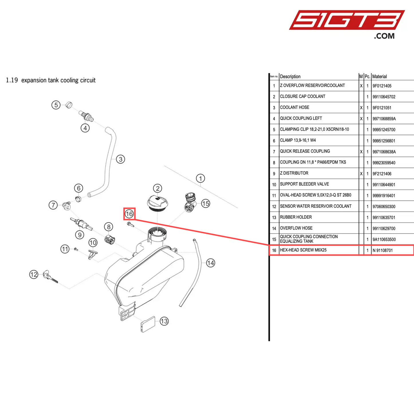 HEX-HEAD SCREW M6X25 - N  91108701 [PORSCHE 911 GT2 RS Clubsport]