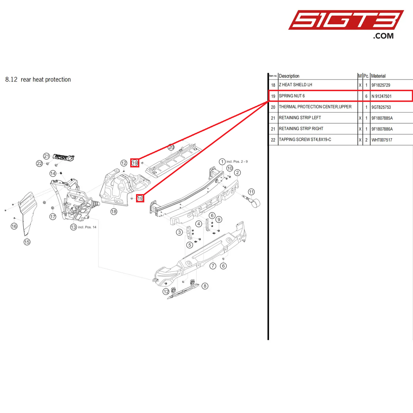 SPRING NUT 6 - N  91247501 [PORSCHE 911 GT3 Cup Type 992]