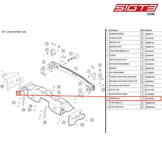 SPRING NUT 6 - N  91247501 [PORSCHE 992.1 GT3 R]