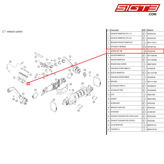 SCREW NUT M8 - PAF007634 [PORSCHE 718 Cayman GT4 Clubsport]