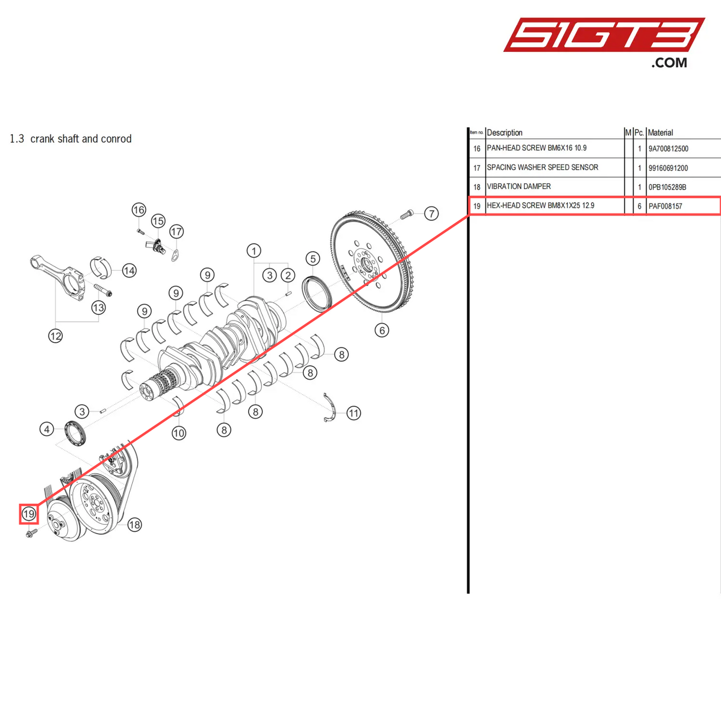 HEX-HEAD SCREW BM8X1X25 12.9 - PAF008157 [PORSCHE 718 Cayman GT4 Clubsport]