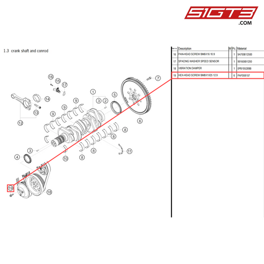 HEX-HEAD SCREW BM8X1X25 12.9 - PAF008157 [PORSCHE 718 Cayman GT4 Clubsport]