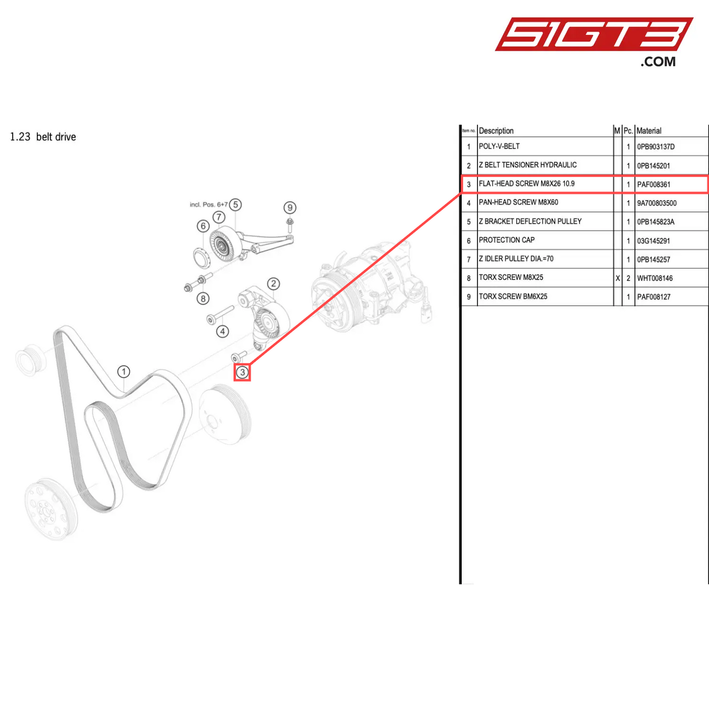 FLAT-HEAD SCREW M8X26 10.9 - PAF008361 [PORSCHE 718 Cayman GT4 RS Clubsport]